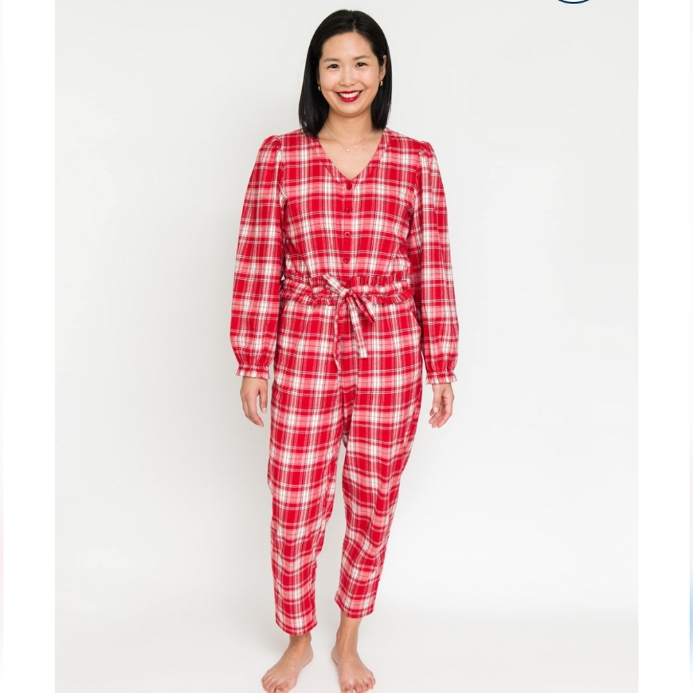 Smash + Tess Red Plaid Jumpsuit